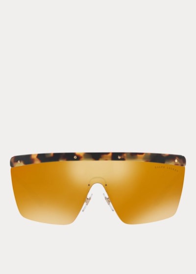 Gafas De Sol Ralph Lauren Mujer Leopardo / Dorados - RL Hinge Shield - VOASZ7256